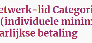 Categorie D (jaarlijkse betaling)